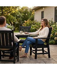 Sugift Set of 4 Patio Dining Chairs with Wide Armrests