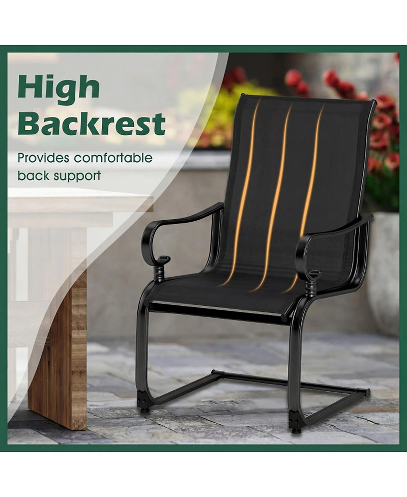 Sugift Set of 2 Patio Chairs with Quick-Drying Breathable Fabric for Backyard