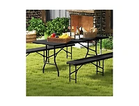 Boyel Living 6 ft Portable Folding Table 350 Lbs Fold-in-Half with Hdpe Tabletop