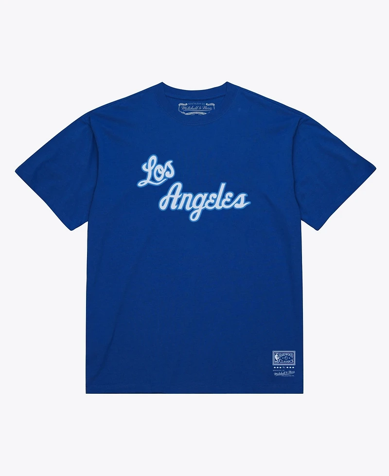 Mitchell & Ness Men's and Women's Royal Los Angeles Lakers Hardwood Classics Arch T-Shirt