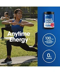 Optimum Nutrition Amino Energy, Pre Workout with Tea, Bcaa, Amino Acids, and Coffee Extract, Raspberry, 30 Servings