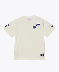 Mitchell & Ness Men's Cream Utah Jazz Hardwood Classics Chainstitch Premium T-Shirt