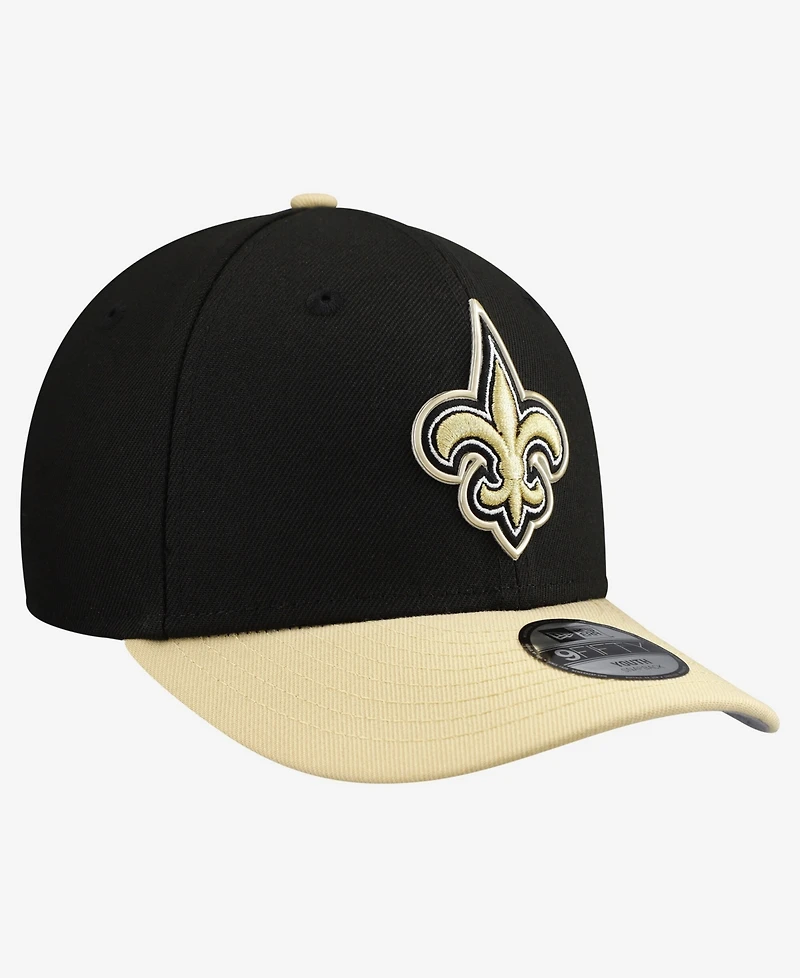 New Era Big Boys and Girls Black/Gold New Orleans Saints 2026 Nfl Draft Pre-Curved 9FIFTY Snapback Hat