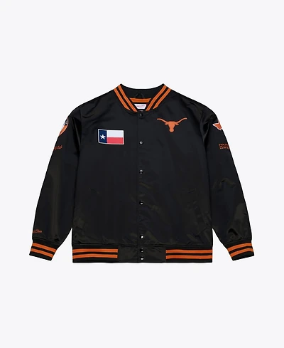 Mitchell & Ness Men's Black Texas Longhorns Double Clutch Lightweight Satin Full-Snap Jacket