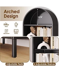 Boyel Living 73" Metal Arched Bookcase with Adjustable Shelves, Tall Bookshelf for Home Office and Living Room