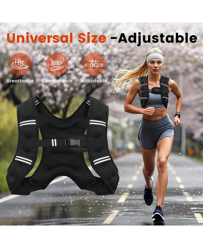Aofar Weighted Vest Adjustable Reflective Strength Running Workout Jogging Walking