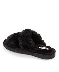 Dearfoams Women's Bianca Pile Slide Slipper with Bow