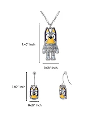 Bluey Pendant Necklace and Fish Hook Earrings Set, Official License