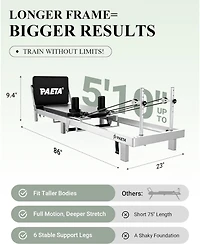 Mikolo Pilates Reformer - 86" Foldable Machine for Home Use, Includes Jump Board, Workout Equ