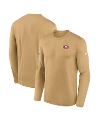 Nike Men's Gold San Francisco 49ers Sideline Small Logo Legend Dri-fit Long Sleeve T-Shirt