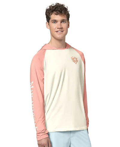 Margaritaville Men's Cream/Amber Chicago Bears Sand, Sea, Sunsets Long-Sleeve Rashguard Hoodie