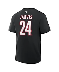 Fanatics Men's Seth Jarvis Black Carolina Hurricanes Authentic Stack Name & Number T-Shirt