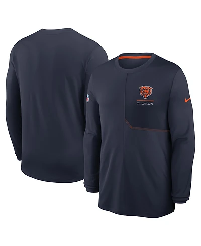 Nike Men's Navy Chicago Bears Sideline Coaches Uv Dri-fit Long Sleeve T-Shirt