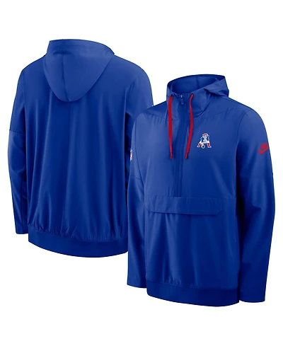 Nike Men's Royal New England Patriots Alt Anorak Half-Zip Hooded Jacket
