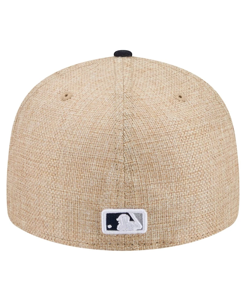 New Era Men's Natural/Navy New York Yankees Twine 59FIFTY Fitted Hat
