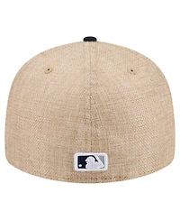 New Era Men's Natural/Navy New York Yankees Twine 59FIFTY Fitted Hat