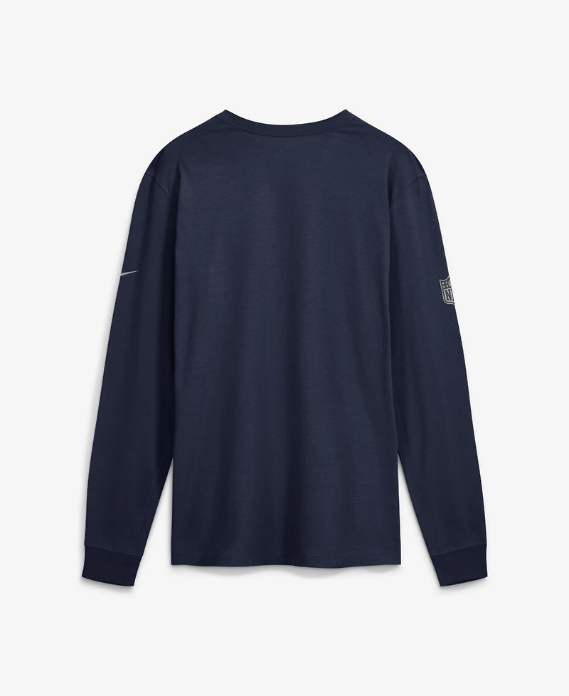 Nike Men's College Navy Seattle Seahawks Sideline Bold Arch Star Dri-fit Long Sleeve T-Shirt