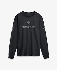 Nike Men's Black New Orleans Saints Sideline Bold Arch Star Dri-fit Long Sleeve T-Shirt