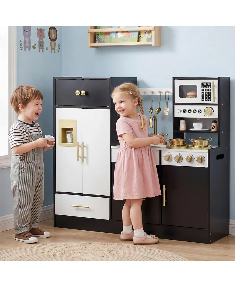 Slickblue Pretend Play Kitchen for Kids with Lights and Sound Effects