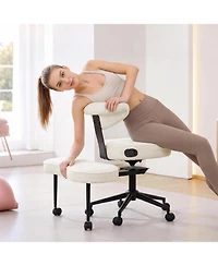 gaomon Ergonomic Cross-Legged Office Chair, Adjustable Height and Lumbar Support, 360 Degree Swivel, Wide Meditation Kneeling Seat