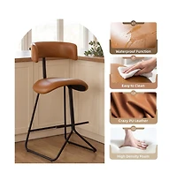 gaomon Set of 4 Outdoor/ Indoor Upholstered Faux Leather Counter Height Bar Stools