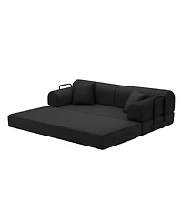Maison Boucle 78.74'' Corduroy Convertible Sleeper Sofa Bed, 3 Seater, Floor