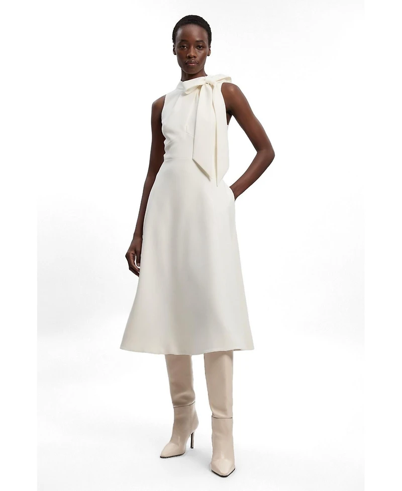 Karen Millen Women's Bow Neck Midi Dress