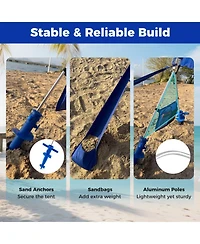 Gouun Wind-Powered Beach Tent Portable Sun Shelter with Carry Bag