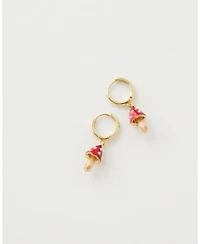 Fable England Enamel Mushroom Huggie Earrings