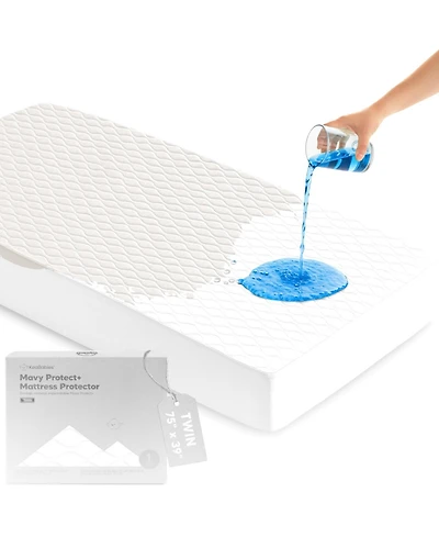 KeaBabies Protect Waterproof Mattress Protector Twin Size, Mavy Quilted Cotton Toddler Twin Mattress Protector Cover, 75x39