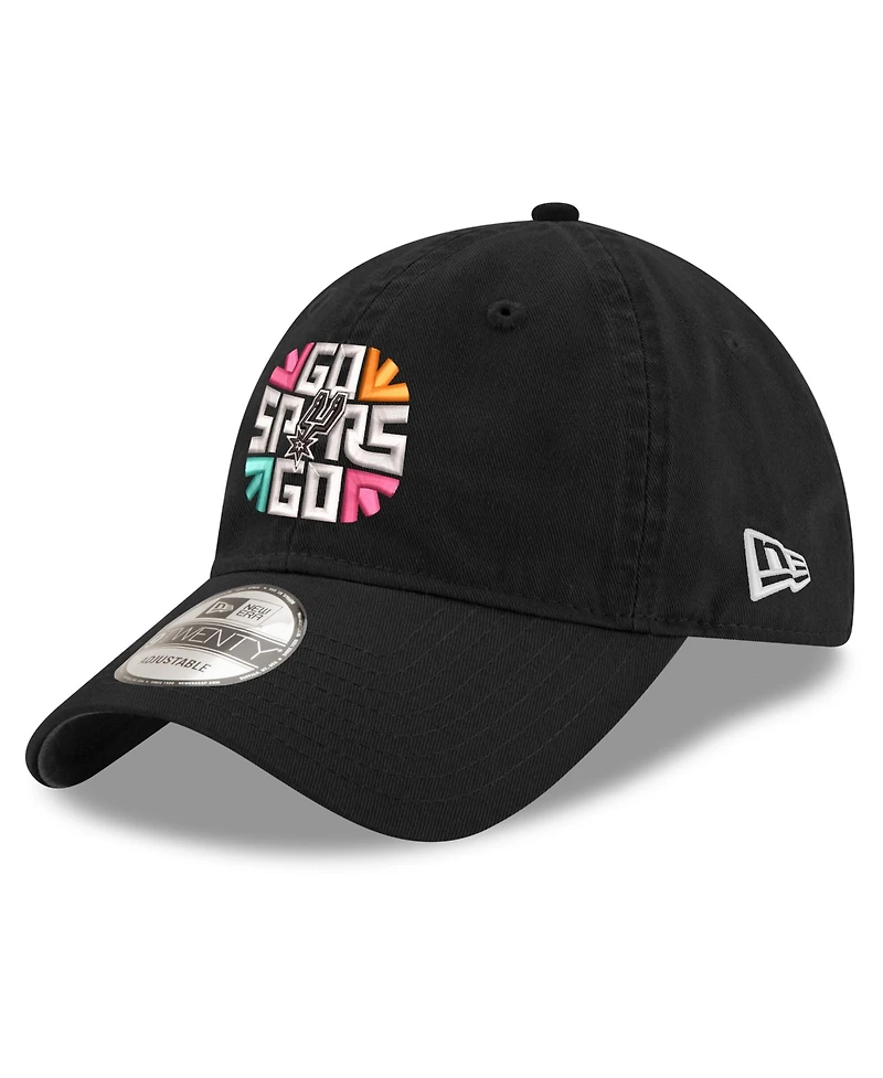 New Era Men's Black San Antonio Spurs Slogan 9TWENTY Adjustable Hat