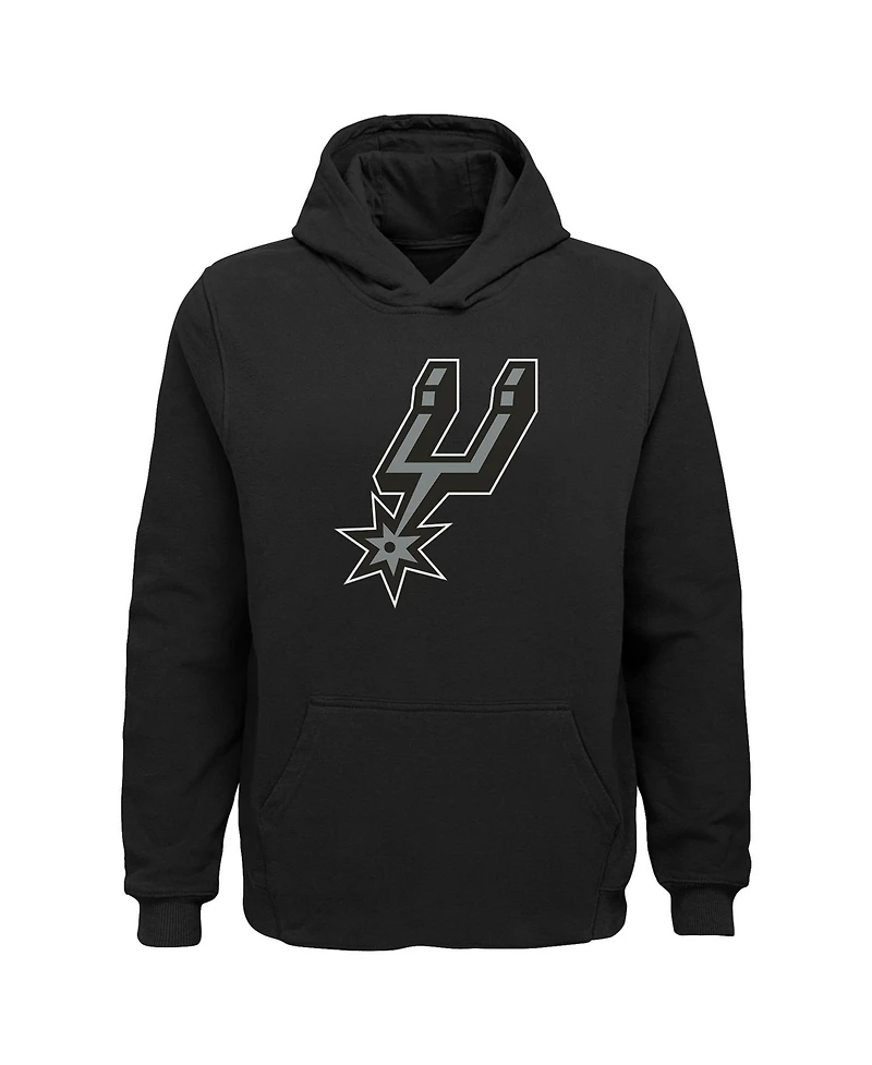 Outerstuff Big Boys and Girls Black San Antonio Spurs Primary Logo Pullover Hoodie