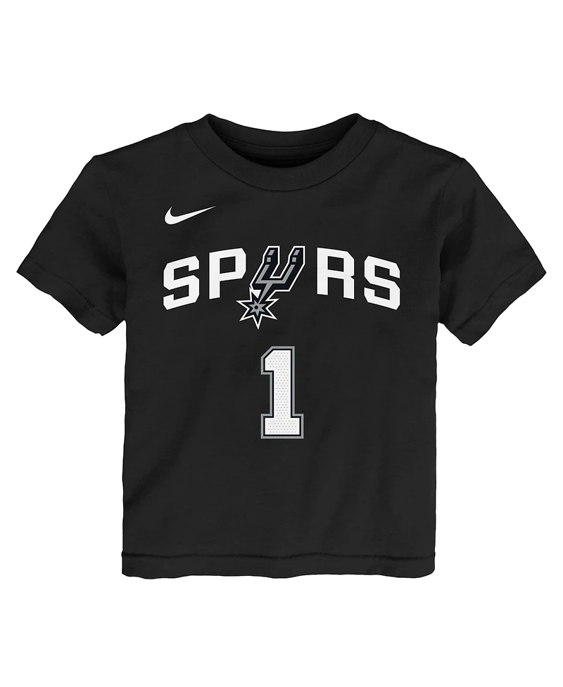 Nike Toddler Victor Wembanyama Black San Antonio Spurs Icon Name Number T-Shirt