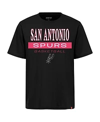 Sportiqe Men's and Women's Black San Antonio Spurs Duke Russell T-Shirt