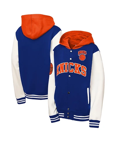 Mitchell & Ness Preschool Mitchell Ness Blue New York Knicks Courtside Fleece Full-Snap Jacket