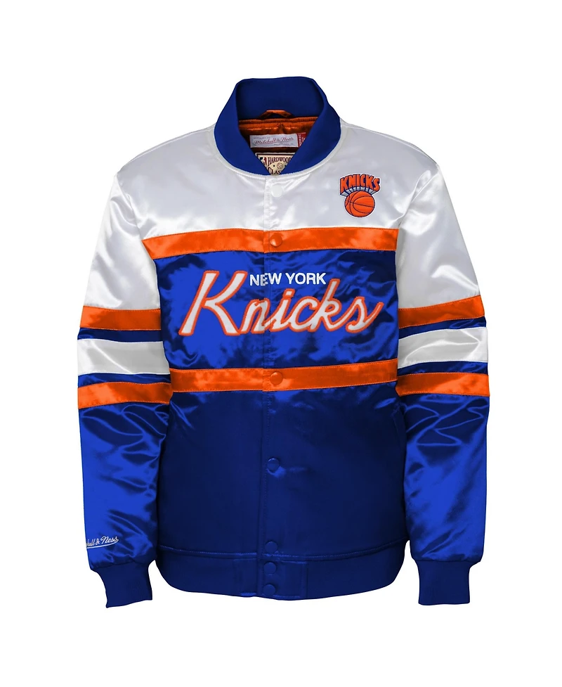 Mitchell & Ness Toddler Blue New York Knicks Head Coach Satin Full-Snap Jacket
