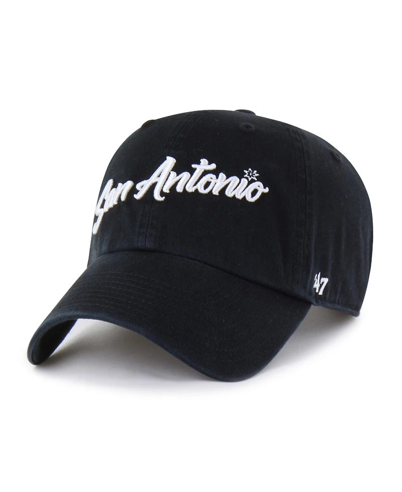 '47 Brand Men's Black San Antonio Spurs Sure Shot Clean Up Adjustable Hat