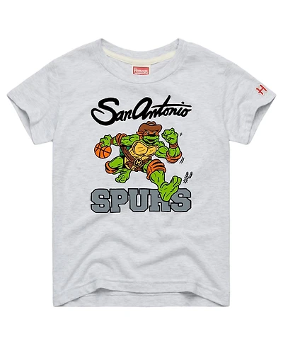 Homage Toddler Ash Tmnt Michelangelo x San Antonio Spurs Tri-Blend T-Shirt