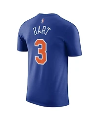 Nike Men's and Women's Josh Hart Blue New York Knicks Name Number T-Shirt - Icon Edition