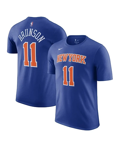 Nike Men's and Women's Jalen Brunson Blue New York Knicks Name Number T-Shirt - Icon Edition