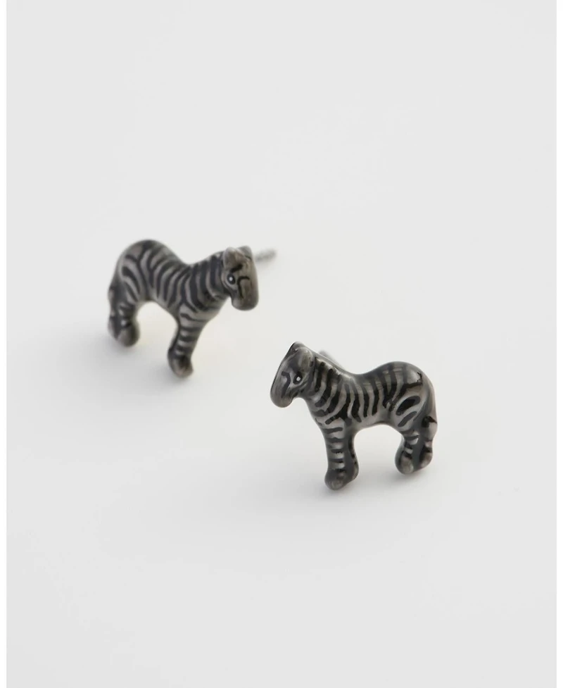 Fable England Zebra Stud Earrings