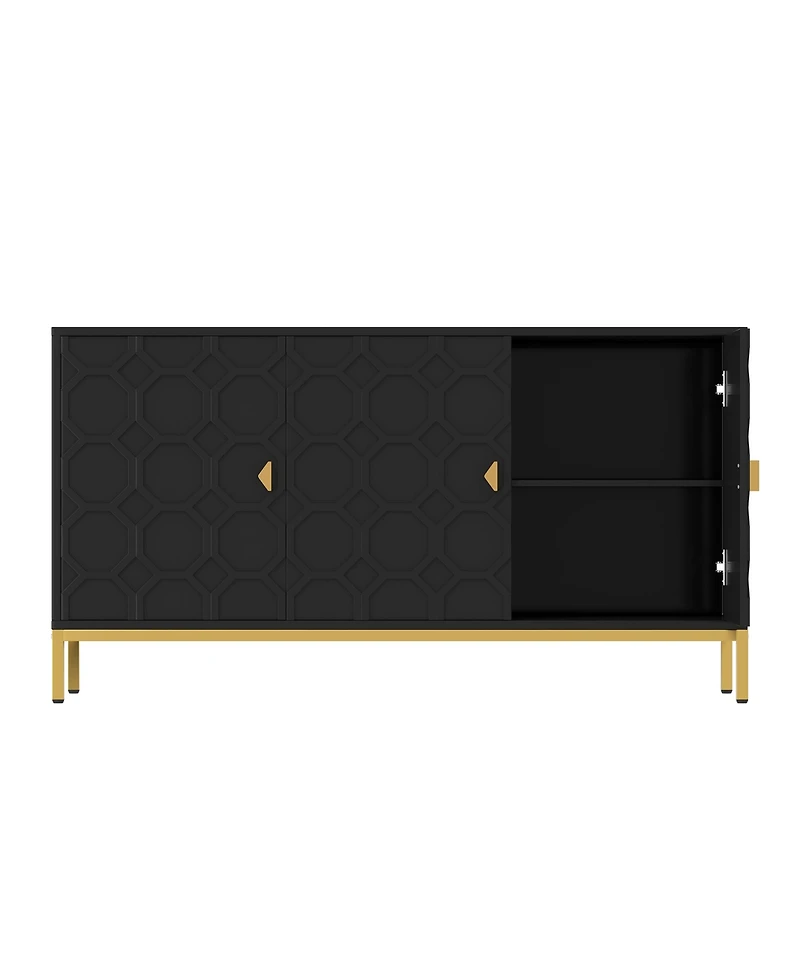 Clihome Freestanding Storage Cabinet 3-Door Accent