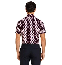 Elie Balleh Men's Slim Fit Geometric Print Short Sleeve Shirt
