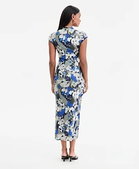 Bar Iii Women's Mock Neck Short-Sleeve Print Bodycon Midi Dress, Macy's Exclusive