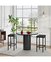 Slickblue Counter Height Bar Stools 2 Piece with Thick Padded Seat and Metal Base