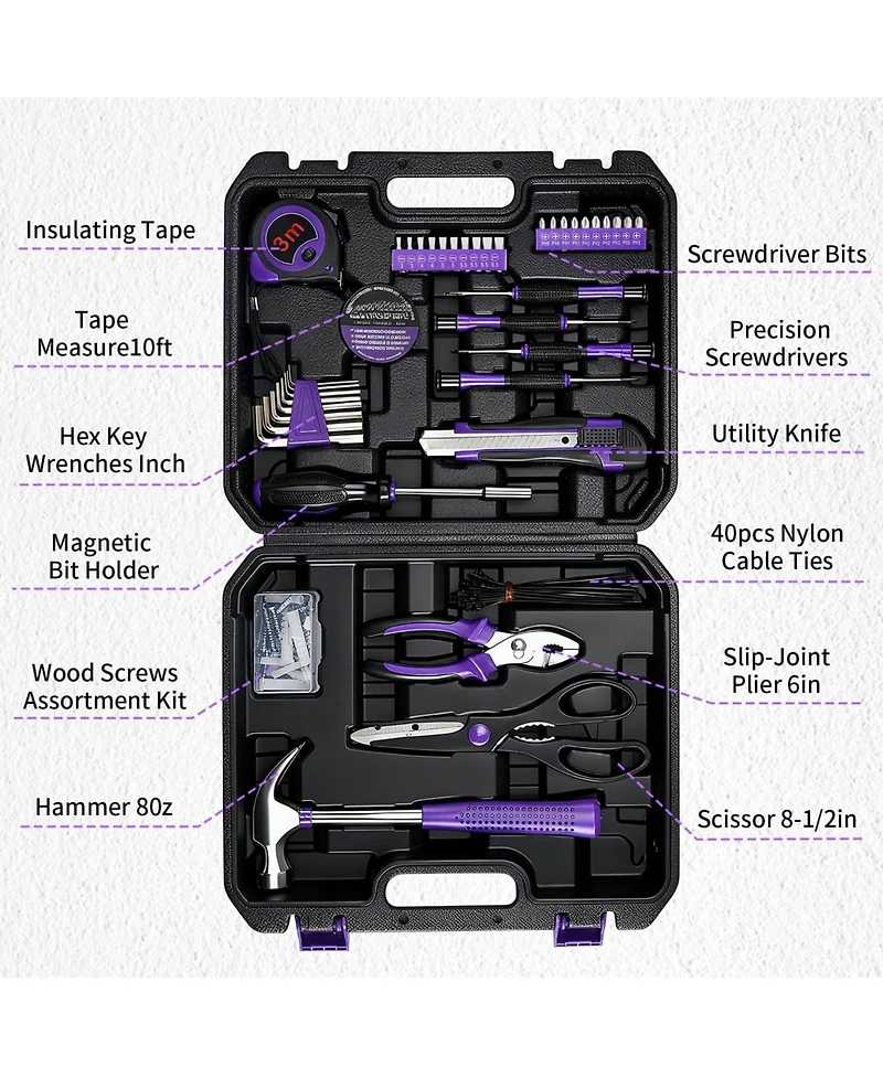 Xdovet Household Tool Set Hand Kit Waist Pouch Gloves Home Repairs Diy Crafts