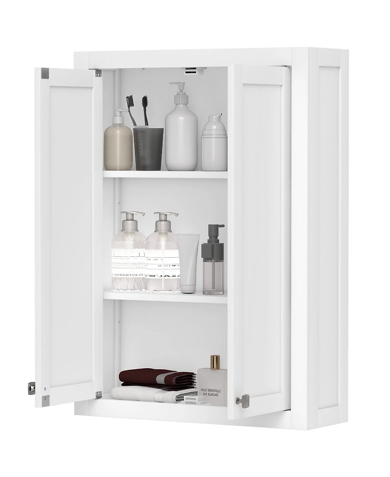 Midola Bathroom Cabinet Wall Mounted, Modern Bathroom Wall Cabinet with 2 Doors and 2 Adjustable Shelves for Home Bathroom