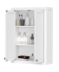 Midola Bathroom Cabinet Wall Mounted, Modern Bathroom Wall Cabinet with 2 Doors and 2 Adjustable Shelves for Home Bathroom