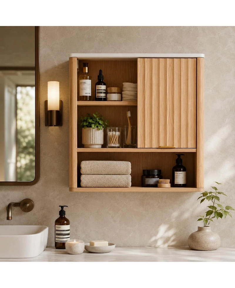 Phying Wall Mounted Bathroom Cabinet Over Toilet Storage Medicine Cabinet Multifunctional Hanging Organizer for Home Storage