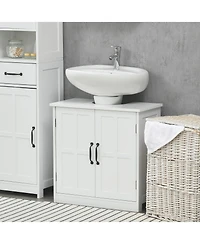 Midola Bathroom Sink Cabinet, Pedestal Sink Cabinet with Adjustable Interior Shelf, U-Shaped Cutout for Bathroom